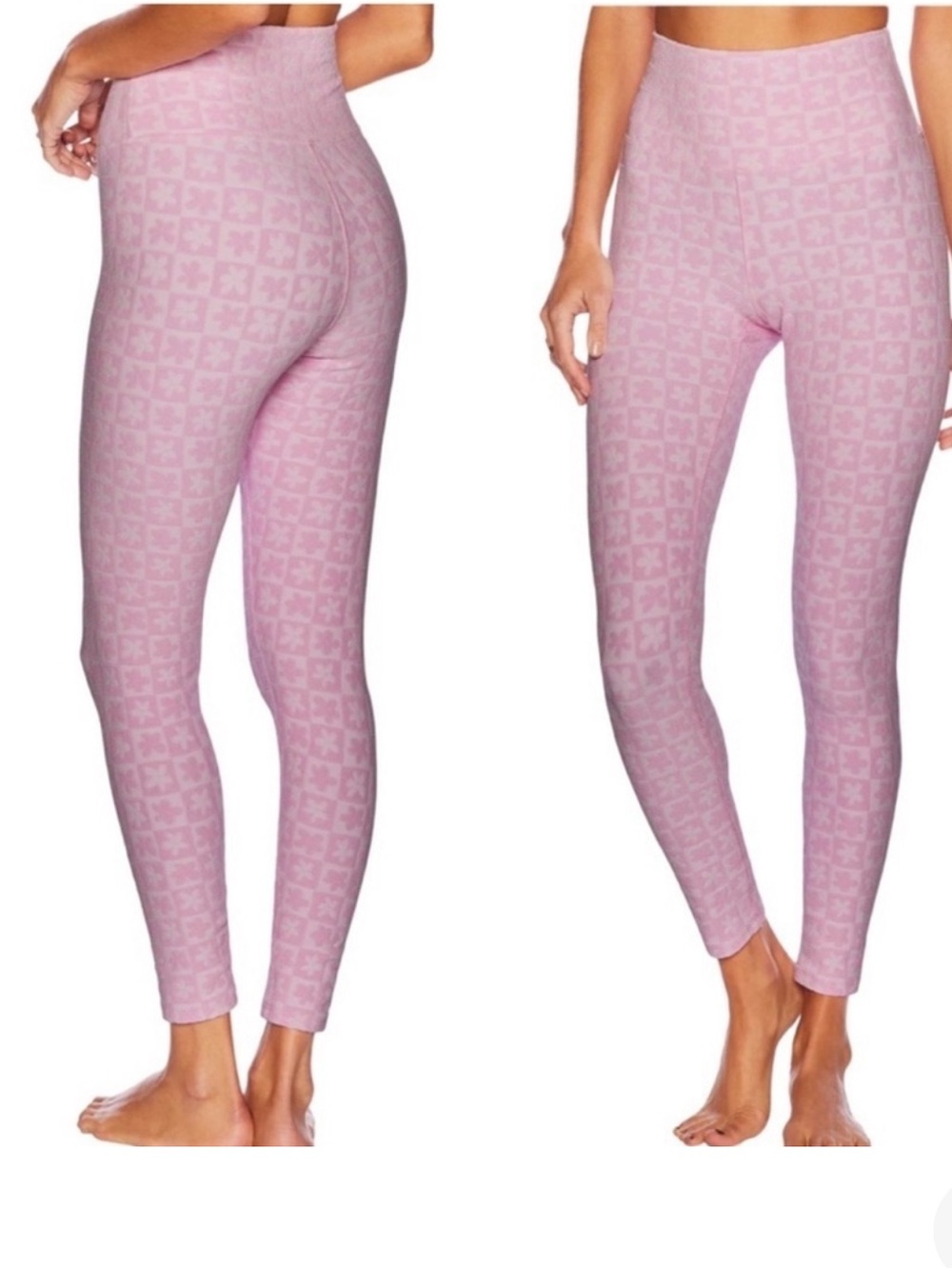 Beach Riot Pink Mod Floral High-Waist Leggings